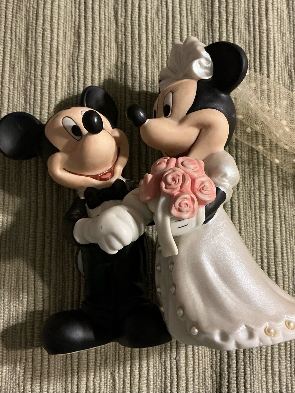 Vintage Disney Mickey & Minnie Wedding Porcelain Figurine